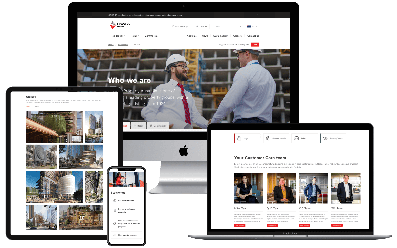 Frasers Property Australia Website Responsive Showcase