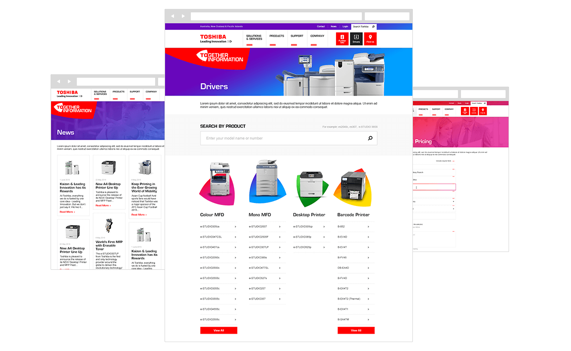 Toshiba Responsive Website on Sitecore